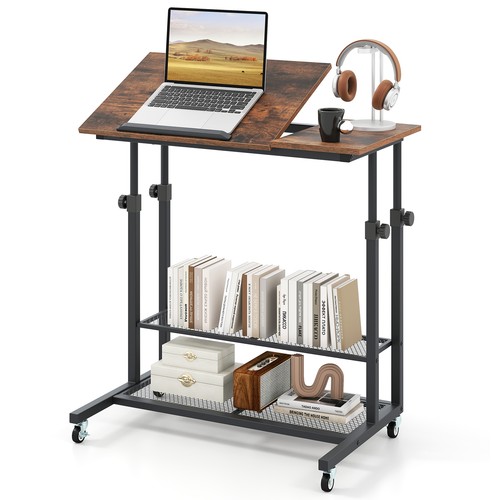 Costway mobile stand desk - stand, up